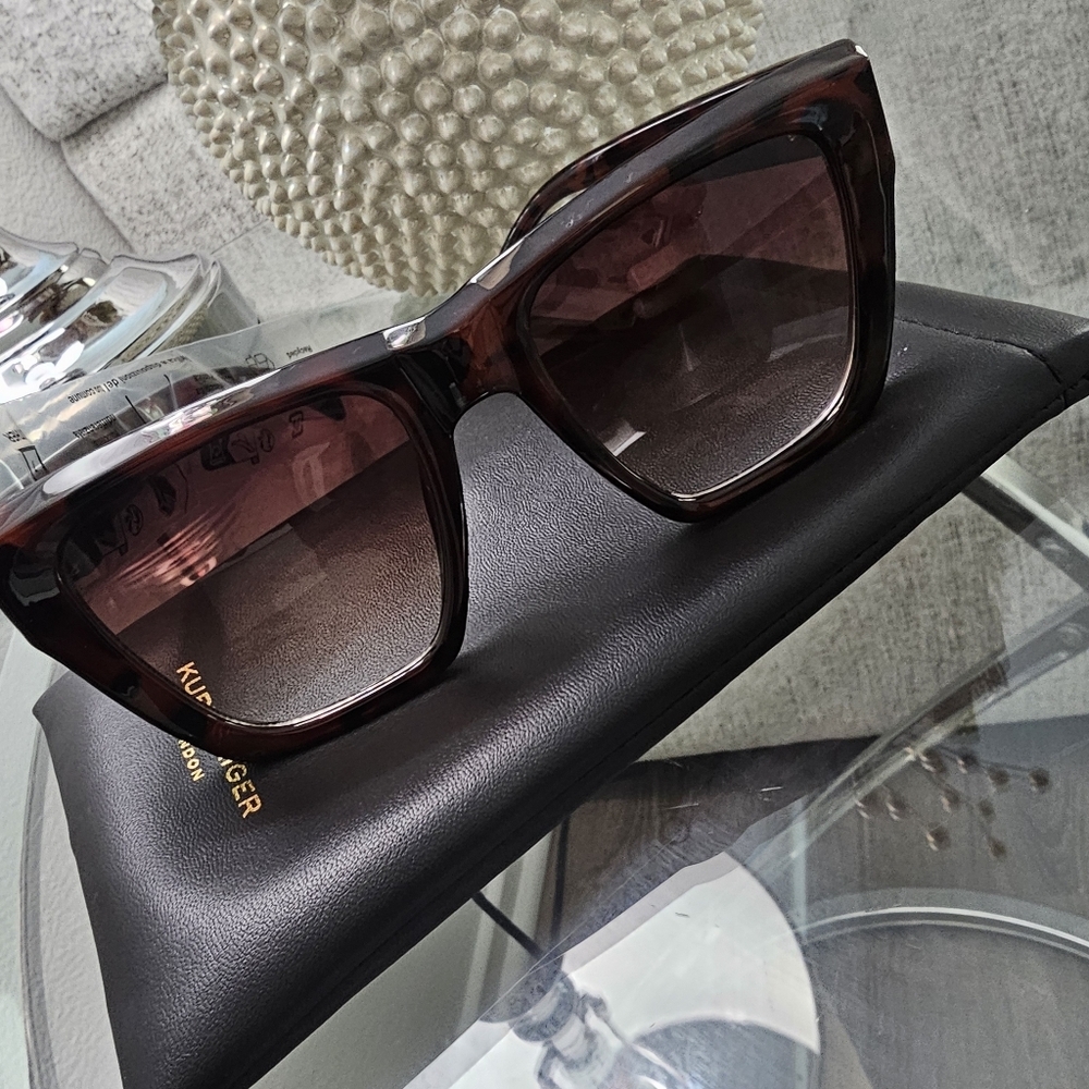Kurt Geiger Brown Tortoiseshell Square Sunglasses
